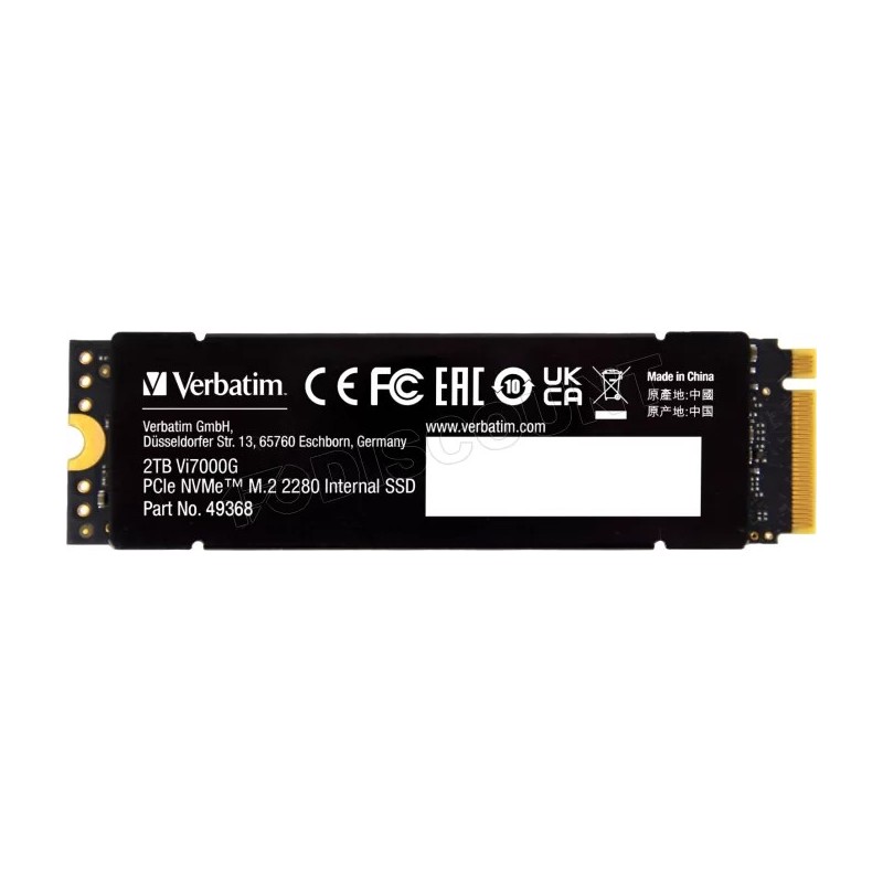 Disque SSD Verbatim Vi7000G 1To avec dissipateur  - NVMe M.2 Type 2280