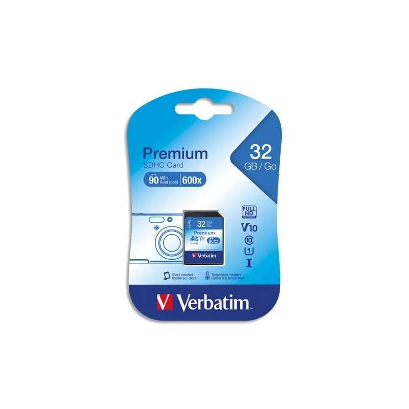 Carte mémoire SD Verbatim U1 Premium - 32Go