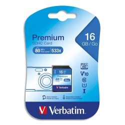 Carte mémoire SD Verbatim U1 Premium - 16Go