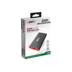 Disque SSD externe Emtec X210 - 256Go (Noir/Rouge)