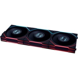 Lot de 3 Ventilateurs de boitier Lian Li Uni Fan TL LCD Reverse RGB - 12cm (Noir)