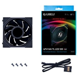 Ventilateur de boitier Lian Li Uni Fan TL LCD Reverse RGB - 12cm (Noir)