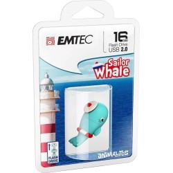 Clé USB 2.0 Emtec M337 Baleine Marinière - 16Go (Bleu)