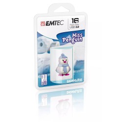 Clé USB 2.0 Emtec M336 Lady Penguin - 16Go (Bleu/Rose)