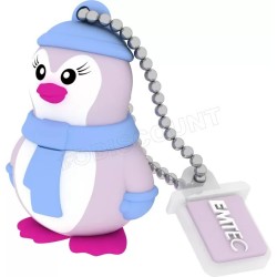 Clé USB 2.0 Emtec M336 Lady Penguin - 16Go (Bleu/Rose)