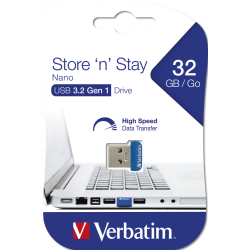 Clé USB 3.2 Verbatim Store'n'Stay - 32Go (Bleu)