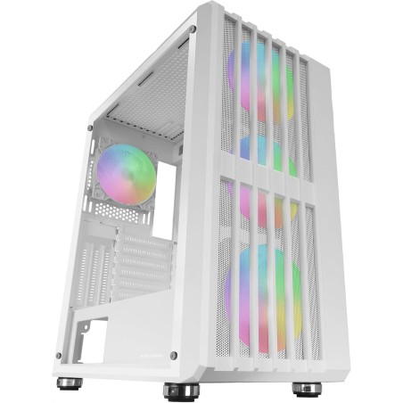 Boitier Moyen Tour ATX Mars Gaming MC-Vault RGB avec panneau vitré (Blanc)