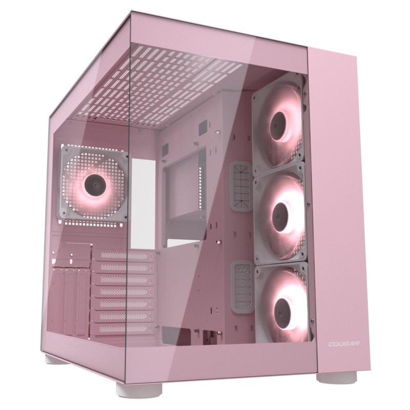 Boitier Moyen Tour ATX Cougar FV150 RGB avec panneaux vitrés (Rose)