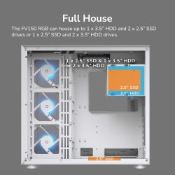 Boitier Moyen Tour ATX Cougar FV150 RGB avec panneaux vitrés (Blanc)