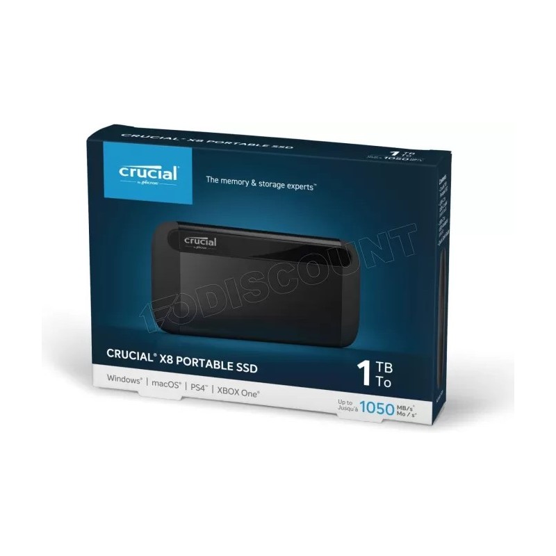 Disque SSD externe Crucial X8 - 1To  (Noir)