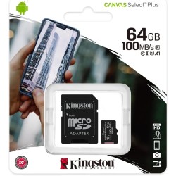 Carte mémoire Micro SD Kingston Canvas Select Plus - 64Go