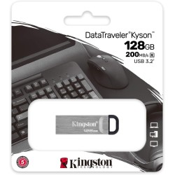 Clé USB 3.2 Kingston DataTraveler Kyson - 128Go (Gris/Noir)