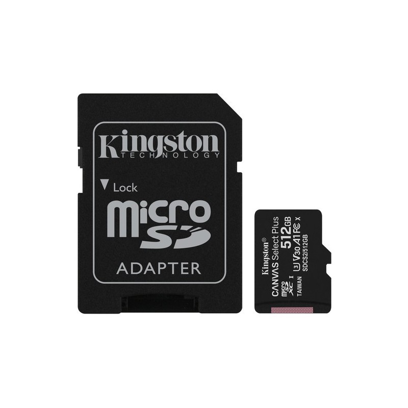 Carte mémoire Micro SD Kingston Canvas Select Plus - 512Go