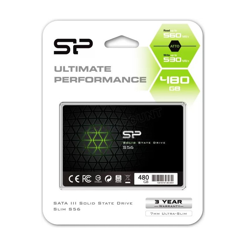 Disque SSD Silicon Power Slim S56 480Go - S-ATA 2,5