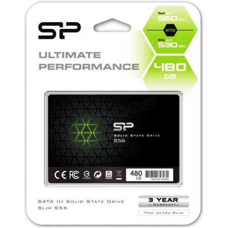 Disque SSD Silicon Power Slim S56 480Go - S-ATA 2,5