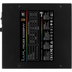 Alimentation ATX AeroCool Lux RGB - 650W (Noir)