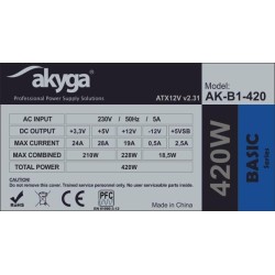 Alimentation ATX Akyga Basic AK-B1 - 450W (Gris)