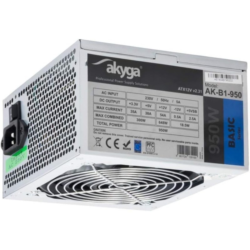 Alimentation ATX Akyga Basic AK-B1 - 950W (Gris)