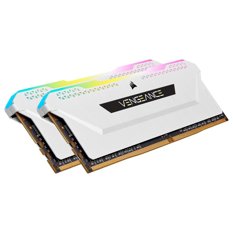 Kit Barrettes mémoire 32Go (2x16Go) DIMM DDR4 Corsair Vengeance Pro SL RGB  3200Mhz (Blanc)