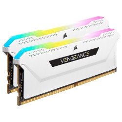 Kit Barrettes mémoire 32Go (2x16Go) DIMM DDR4 Corsair Vengeance Pro SL RGB  3200Mhz (Blanc)