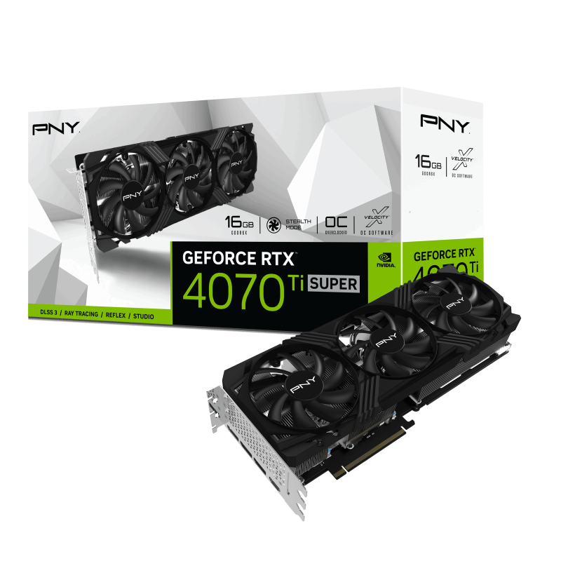 Carte Graphique Nvidia PNY GeForce RTX 4070 Ti Super Verto Triple Fan OC 16Go