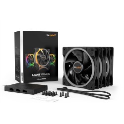 Lot de 3 Ventilateurs de boitier be quiet! Light Wings RGB - 12cm (Noir)