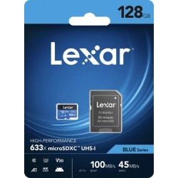 Carte mémoire Micro SD Lexar 633x - 128Go avec adaptateur