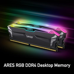 Kit Barrettes mémoire 32Go (2x16Go) DIMM DDR4 Lexar Ares RGB  3600Mhz (Noir)