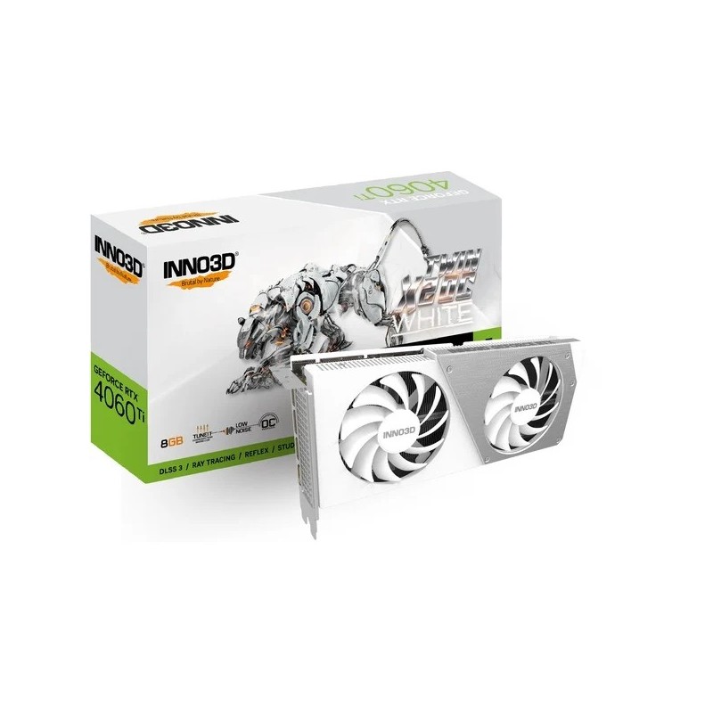 Carte Graphique Nvidia Inno3D GeForce RTX 4060 Twin X2 White OC 8Go