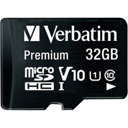 Carte mémoire Micro SD Verbatim Premium - 32Go avec adaptateur