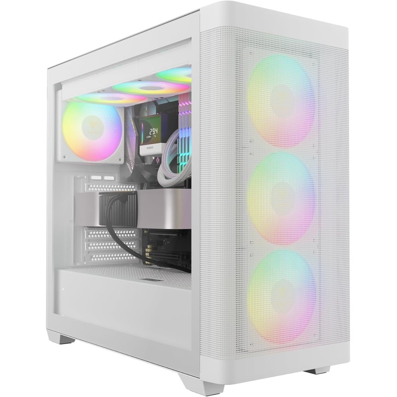 Boitier Moyen Tour ATX Gamdias Athena M3 RGB avec panneau vitré (Blanc)