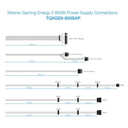 Alimentation ATX TooQ Xtreme Gaming Energy II - 800W (Noir)