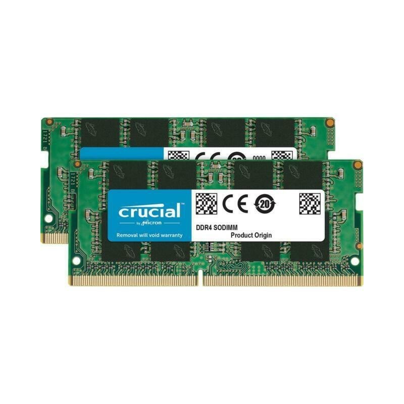 Kit Barrettes mémoire SODIMM DDR4 32Go (2x16Go) Crucial  3200Mhz (Vert)