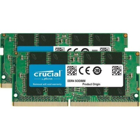 Kit Barrettes mémoire SODIMM DDR4 32Go (2x16Go) Crucial  3200Mhz (Vert)