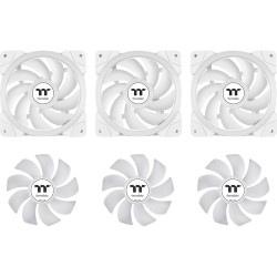 Lot de 3 Ventilateurs de boitier Thermaltake SwaFan EX RGB - 12cm (Blanc)