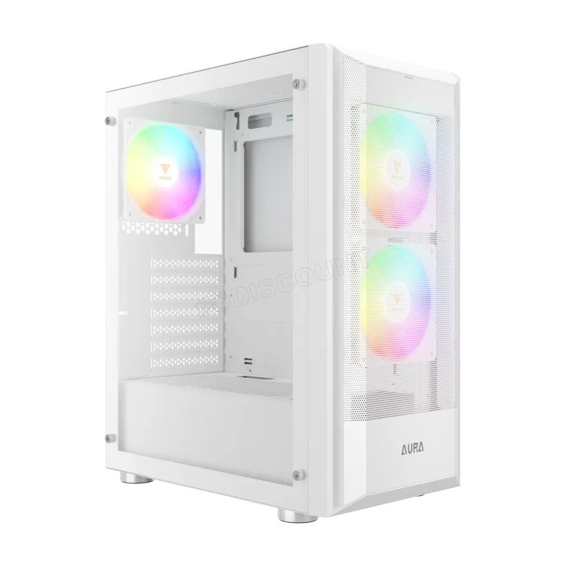 Boitier Moyen Tour ATX Gamdias Aura GC6 RGB avec panneau vitré (Blanc)