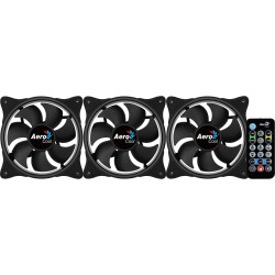 Lot de 3 Ventilateurs de boitier AeroCool Eclipse 12 Pro RGB 12cm (Noir)