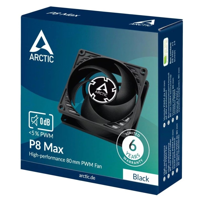 Ventilateur de serveur Arctic P8 Max - 8cm (Noir)