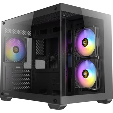 Boitier Mini Tour Micro-ATX Antec CX600M Wood RGB avec panneaux vitrés (Noir)