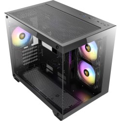 Boitier Mini Tour Micro-ATX Antec CX600M Wood RGB avec panneaux vitrés (Noir)