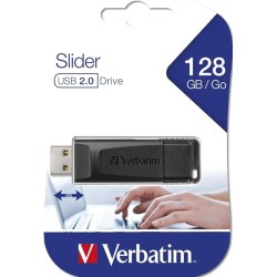 Clé USB 2.0 Verbatim Slider - 128Go (Noir)