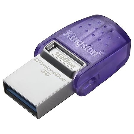 Clé USB-A/C 3.2 Kingston DataTraveler microDuo 3C - 128Go (Violet)