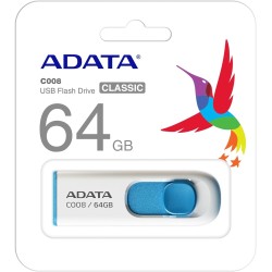 Clé USB 2.0 Adata C008 - 64Go (Blanc/Bleu)