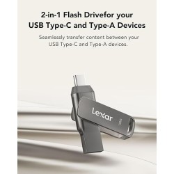 Clé USB 3.1 Lexar JumpDrive D400 - 128Go (Gris)