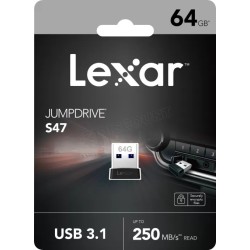 Clé USB 3.1 Lexar JumpDrive S47 - 64Go (Noir)