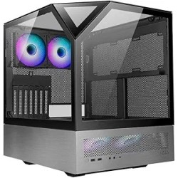 Boitier Cube E-ATX Sanctum RGB avec panneaux vitrés (Noir/Gris)