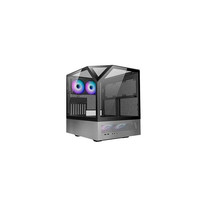 Boitier Cube E-ATX Sanctum RGB avec panneaux vitrés (Noir/Gris)