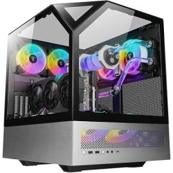 Boitier Cube E-ATX Sanctum RGB avec panneaux vitrés (Noir/Gris)