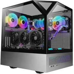 Boitier Cube E-ATX Sanctum RGB avec panneaux vitrés (Noir/Gris)