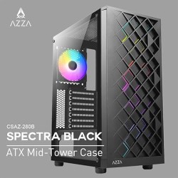 Boitier Moyen Tour ATX Azza Spectra RGB avec panneau vitré (Noir)